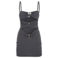 Vestido Pierced Orbit Mini - Cinza  Christopher Esber