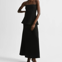 Vestido sem alça peplum