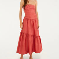 Vestido Sem Alça Franzido