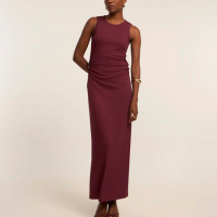 Vestido Sem Manga em Ribana Com Piercings nas Laterais da Cintura Vermelho