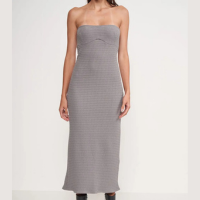 Vestido Tubinho Sem Alças Cinza