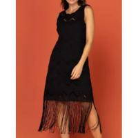 0602 Vestido Franjas Borda Cor - De Chelles