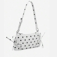 1 Peça Bolsa Baguete Vintage com Laço Decorativo, Forro Aparente, Estampa d