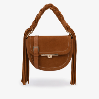 Bolsa Tranvsersal Marrom Caramelo Couro Camurça