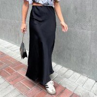 Saia Acetinada Amanda - Preview - Preto