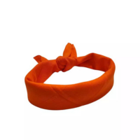 Bandana Lenço Laranja Liso Tradicional Para Cabeça