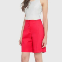 Bermuda Alfaiataria Miss Joy Feminino Elastano Rosa 6993