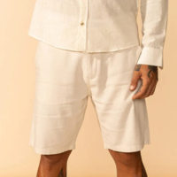 BERMUDA MASCULINA CHINO LINHO COM ELÁSTICO