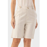 Bermuda PKS Alfaiataria Linho Natural - Bege