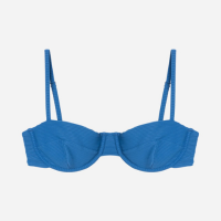 Biquíni Top Meia Taça em Microfibra Canelada Azul