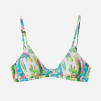 Biquíni Top Triangulo em Poliamida com Estampa Floral Multicores