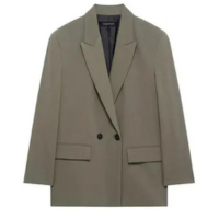 Blazer Feminino Oversized Preto e Cinza - Manga Comprida - Ideal para Escri