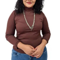 Blusa Cacharrel Feminina Gola Alta Canelada - Absoluto Glamour