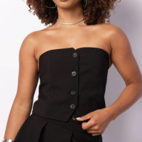 Blusa Feminina Berry & Co. Tomara Que Caia Preta