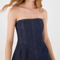 Blusa Jeans Sem Alça