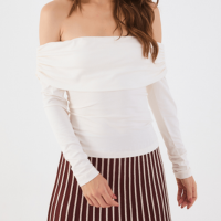 Blusa Malha Crepe Ombro A Ombro