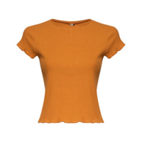 BLUSA MANGA CURTA FRUFRU CANELADO