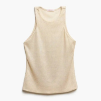 Blusa Regata Malha Canelada Brilho