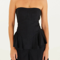 Blusa Sem Alça Pregas