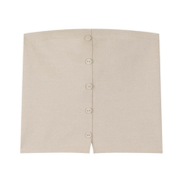 Blusa Sem Alças Com Botões E Decote Reto Em Malha Tricô