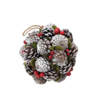 Bola Decorativa Premium Pinhas e Frutos 18cm Decoração de Natal - Wincy Nat
