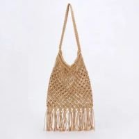 O0205-Bolsa Feminina Crochê Leve Franja Praia Hippie Verão 4o27129 - xumi_x
