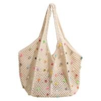 ABOVERIN Saco De Malha , Praia Oco De Grande Capacidade , Casual Com Contas