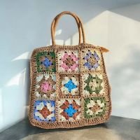 Bolsa de Crochê Artesanal em Palha Colorida – Estilo Boho Chic para Praia e