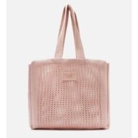 Bolsa Shopping Rosa Blush Crochê Mônaco Grande