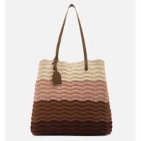 Bolsa Shopping Rosé Mix Crochê Daisy Grande