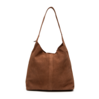 Bolsa Feminina Em Couro Camurça Marrom Market 33