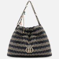 Bolsa Hobo Azul Ráfia Esther Grande