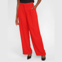 Calça Alfaiataria Colcci Pregas Feminina - Vermelho