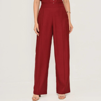 Calça Bisô Alfaiataria Marrant Lisa Vinho - Vinho