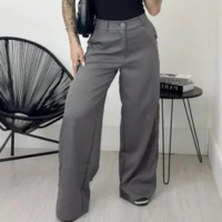Calça Feminina Alfaiataria Pantalona Com Cinto Elegante - Thiá Store