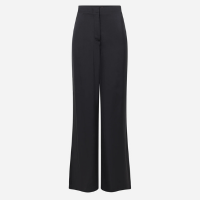 Calça Pantalona com Textura Acetinada Preto