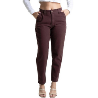 Calça Sarja Sawary Mom - 281212 - marrom escuro 44 - Marrom