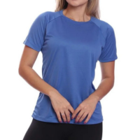 Camiseta Feminina Manga Curta Blusa Dry Proteção Solar UV Baby Look Fitness