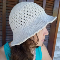 Chapéu Bucket Hat de Crochê para Praia Verão Pronta Entrega de Várias Cores