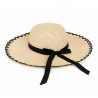 Chapéu de Praia Feminino Aba Grande com Laço Elegante - Palha