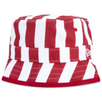 Chapeu New Era Bucket Feminino Listrado Branco Vermelho BrancoVermelho