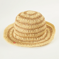 Chapéu palha listrado bege
