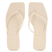 Chinelo Brizza Arezzo Bico Quadrado Tira Slim Bege - Feminino - Bege