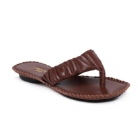 Chinelo Ipê Mulato Sandalia Feminina Ortopédica Couro cor Havana - Marrom