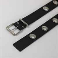 Cinto Feminino Ilhós e Fivela Metálica Preto - Preto