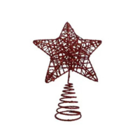 Decoração de estrela de árvore de Natal Star Red 14cm x 19cm - Lightbek Off