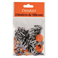 Elasticos de Silicone Proart P Preto e Branco 200 Un