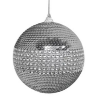 Enfeite de Natal Bola Prata Brilhante Arvore Grande 15cm - Zona Livre