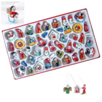 Enfeites Arvore de Natal Madeira Bonecos 30 peças Decoração Natalino Sala C