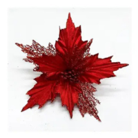 Flor Poinsetia Vermelha 27cm Luxo Decoração Arvore Natal - Tok da Casa